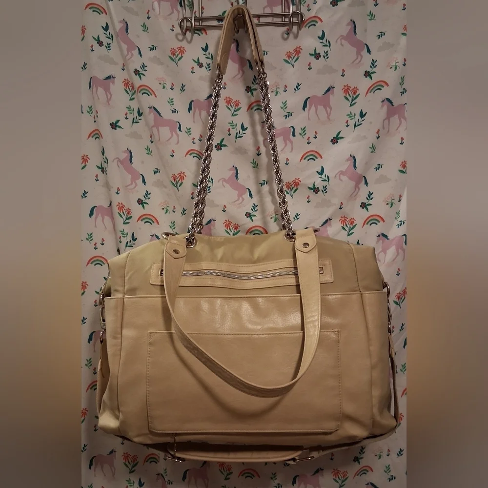 EUC Beis The Diaper Bag Cream Vegan Neutral Casual Maternity Mother Baby Bag